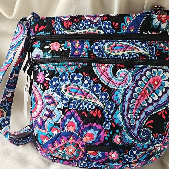 Vera Bradley in RETIRED Blue HAYMARKET PAISLEY TRIO ZIP Hipster Cross-body bag - Picture 3 of 4